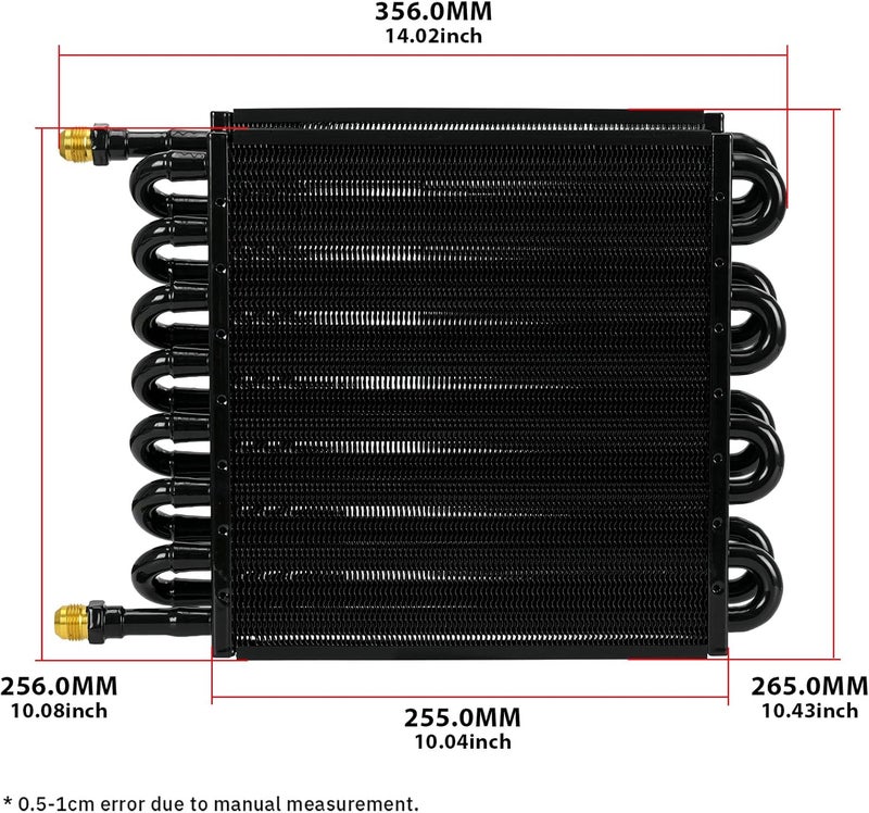SJDYYMX Universal 1/2" Transmission Cooler Aluminium alloy 16 Pass Tube & Fin Black - Image 5